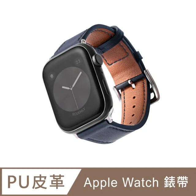 【B. leather】Apple Watch 錶帶 Ultra 2/Ultra 質感美學皮革錶帶 適用蘋果手錶(海軍藍)