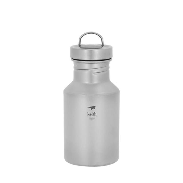 【Keith】鎧斯純鈦運動水壺附隔熱水壺套 400ml / Ti3030(鈦水壺 運動水壺 露營輕量水壺 登山水壺)