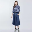 【NAUTICA】女裝 時尚休閒花卉動物圖騰長袖襯衫(藍色)