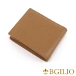【Bgilio】十字紋牛皮中性短夾-咖啡色(1848.319-03)