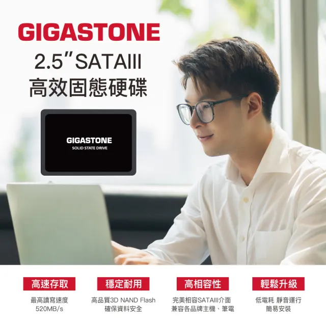 【GIGASTONE 立達】250GB SATA III 2.5吋高效固態硬碟(最高讀取速度500MB/s / 寫入速度420MB/s)