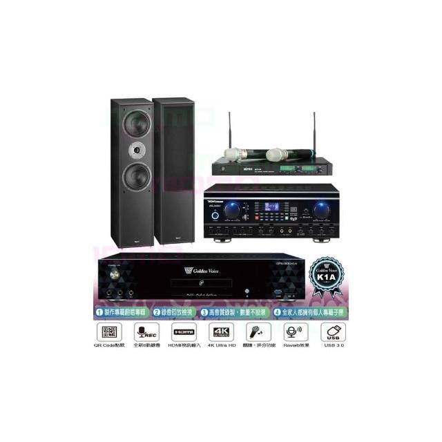 【金嗓】K1A+TDF HK-260RU+ACT-35B+Monitor Supreme 2002(6TB點歌機+綜合擴大機+無線麥克風+落地型喇叭)