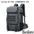 【SunLight】WK-7768G 三背雙肩後背包 大容量戶外旅行背包 灰色(防潑水/可容納17吋筆電/USB充電接口)