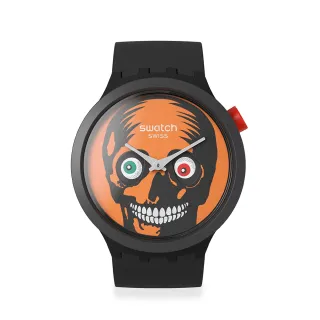 【SWATCH】IT S SPOOKY TIME 大錶面金屬手錶/萬聖節/男錶/女錶/瑞士製造 SB03B700(47mm)