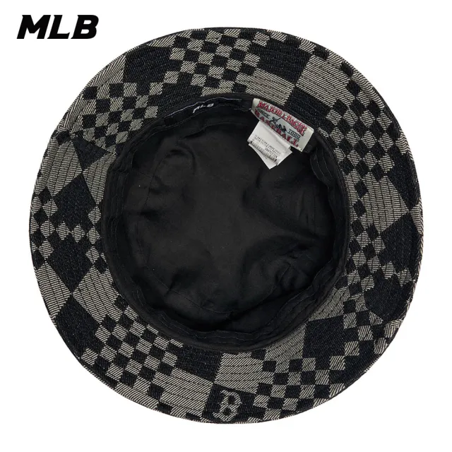 【MLB】牛仔丹寧漁夫帽 Checkerboard系列 波士頓紅襪隊(3AHTCC12N-43BKS)