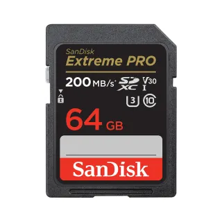 【SanDisk 晟碟】64GB 200MB/s Extreme Pro SDXC SD UHS-I V30 U3 記憶卡(平輸)