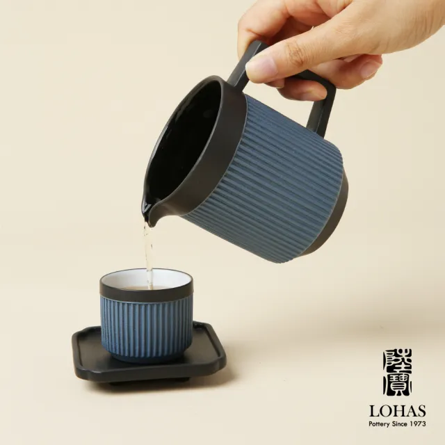 【LohasPottery 陸寶】天地人和茶禮 經典藍/富貴紅(一壺一海六杯六杯托 壺承 蓋置 茶濾 茶葉罐 活水球)