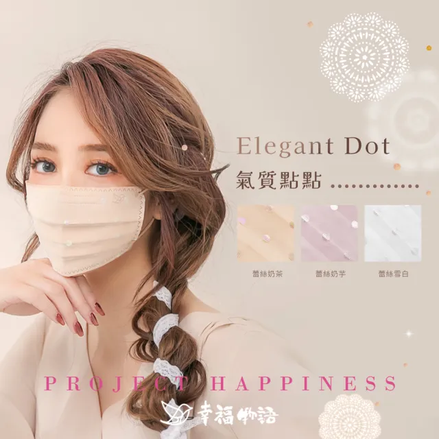 【明基健康生活】幸福物語 V美型蕾絲紗網醫療口罩7入/盒(台灣專利版型 多款任選)