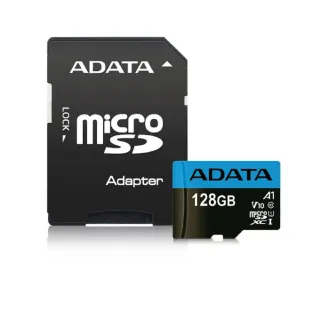 兩入組【ADATA 威剛】Premier microSDXC UHS-I 128G記憶卡(A1-附轉卡)