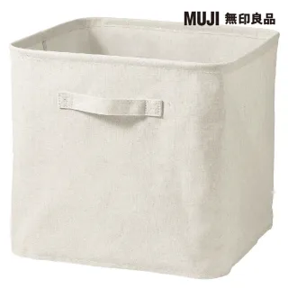 【MUJI 無印良品】聚酯纖維麻收納箱/L(約寬35×深35×高32 cm)
