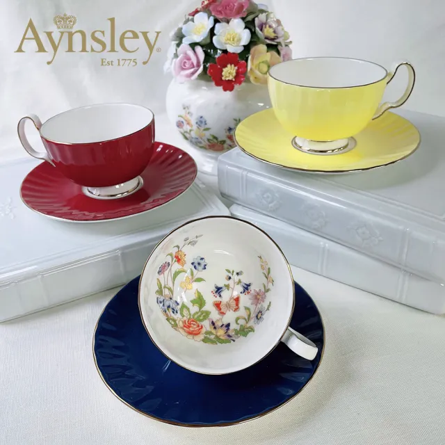 【英國Aynsley】小屋花園系列 奧本色釉咖啡杯盤組 150ml 3色任選 喬遷禮 入厝禮 母親節