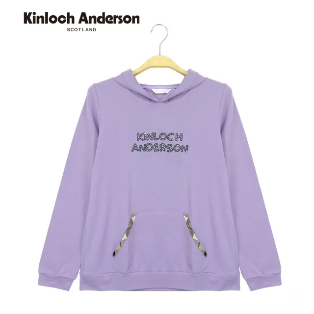 【Kinloch Anderson】連帽抽繩貼袋上衣T恤帽T 金安德森女裝(KA0863008 淺紫/黑)