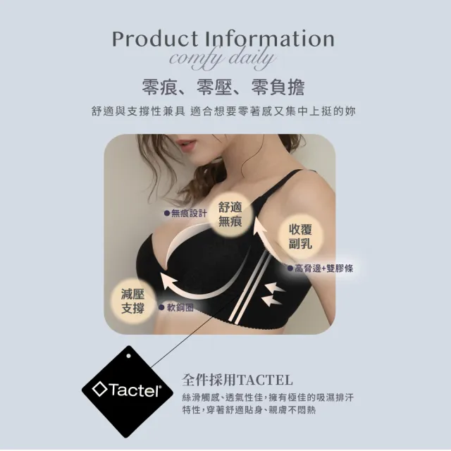 【Clany 可蘭霓】2件組 透氣無痕蕾絲軟鋼圈集中包覆BCD調整型內衣(台灣製.包副乳.舒適.顏色隨機出貨)