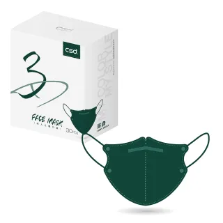 【CSD 中衛】醫療口罩-3D立體-軍綠1盒入-鬆緊耳帶(30入/盒)