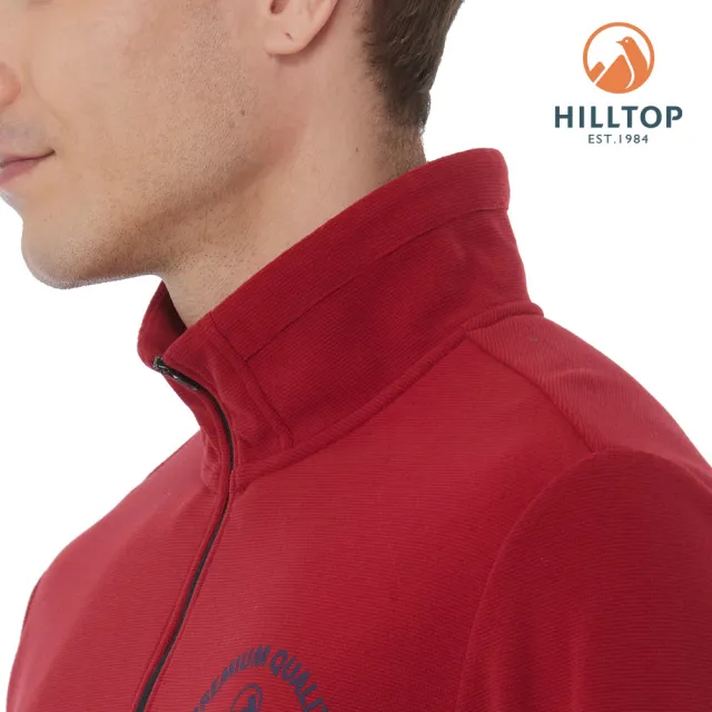 【Hilltop 山頂鳥】POLARTEC 半開襟刷毛上衣 男款 紅｜PH51XMJ8ECH0