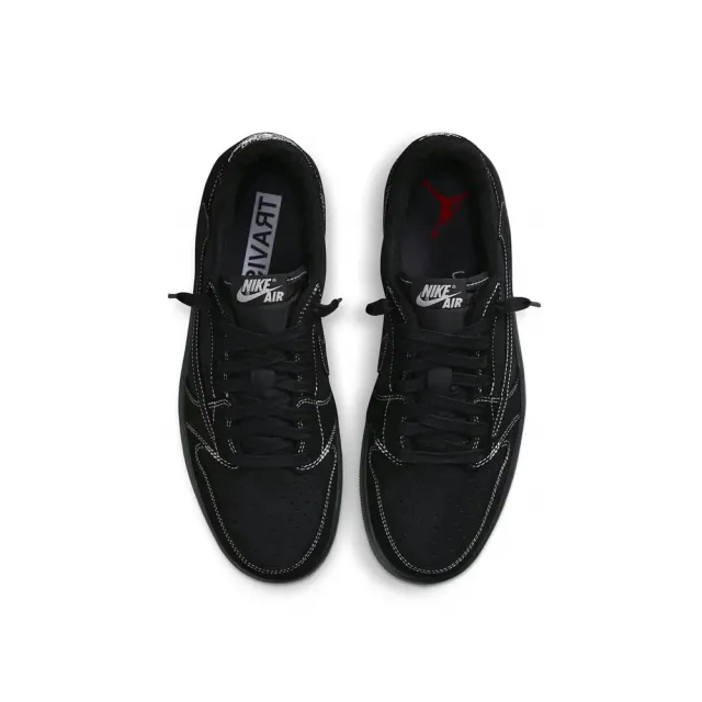 【NIKE 耐吉】Travis Scott x Air Jordan 1 Low OG Black Phantom 全黑幻影 倒勾 DM7866-001