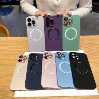 【LOYALTY】iPhone14Plus/14Pro/14ProMax自帶鏡頭貼全包鏡頭膜磁吸手機保護殼 紫色
