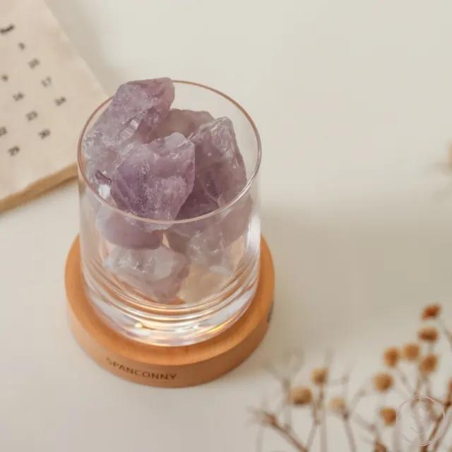 【SPANCONNY 飾品控】智慧貴人 l 紫水晶 / 櫸木燈座 l 水晶氣氛燈(桌燈/小夜燈/水晶燈)
