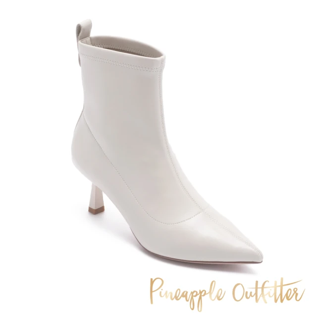 【Pineapple Outfitter】BARDOT 氣質素面中跟短套靴(白色)