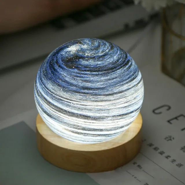 【SKYOCEAN】LED三色溫USB充電式星球智能觸控拍拍小夜燈 無段式調光 星空床頭檯燈桌燈(星空款)