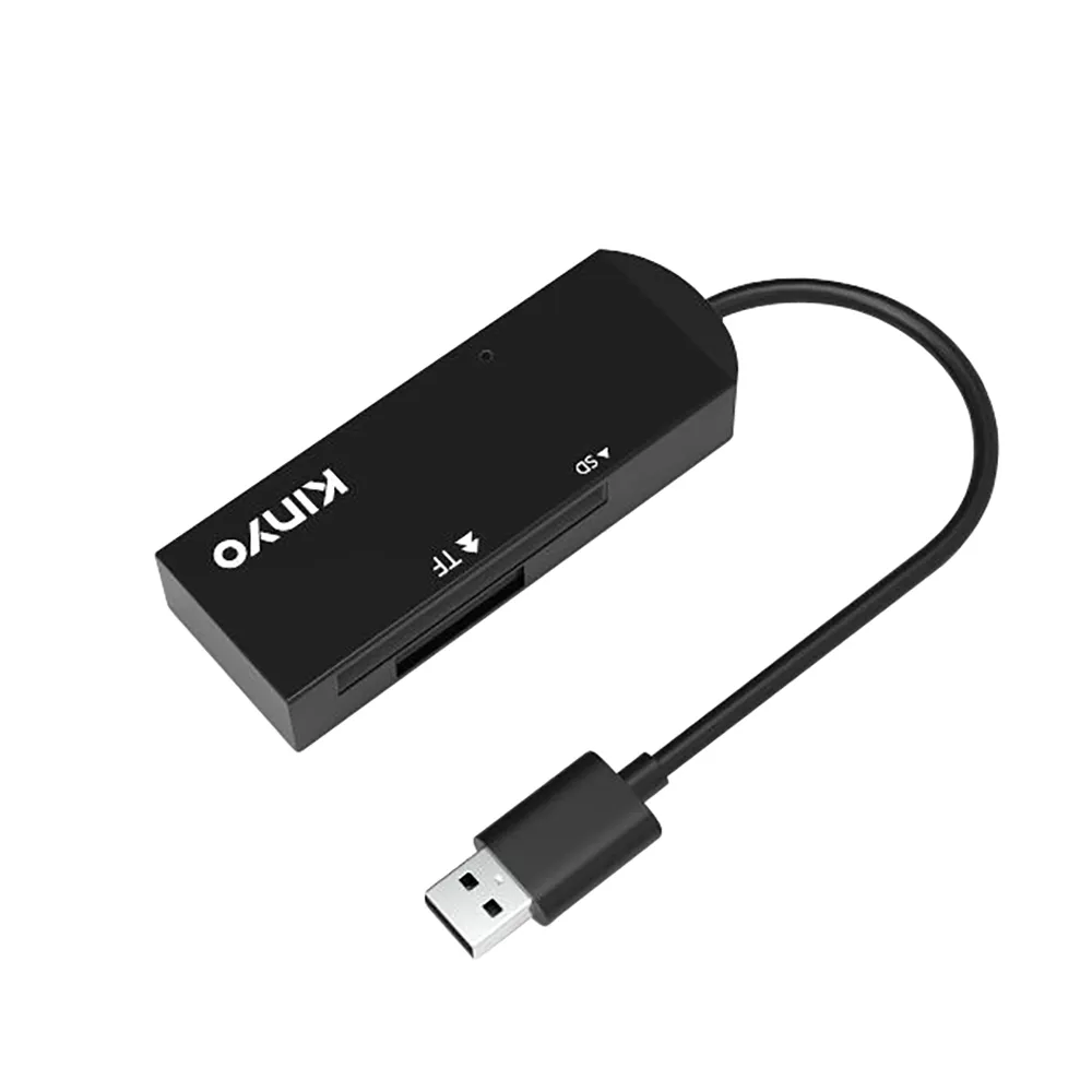 【KINYO】USB2.0 SD/TF記憶卡迷你加長雙槽讀卡機(相機/行車紀錄器/手機 KCR-219)