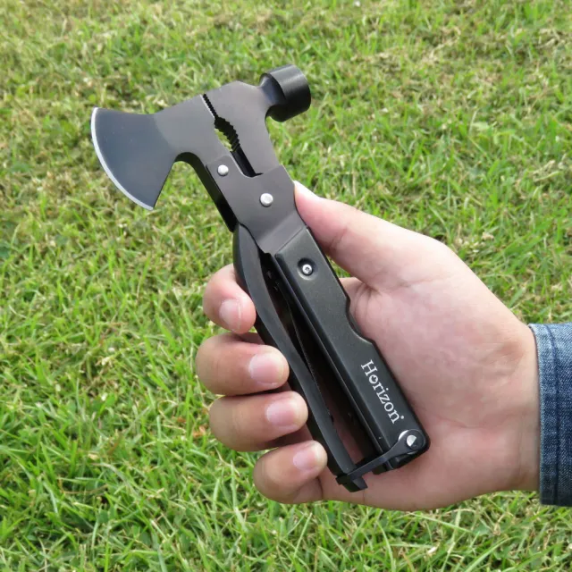 【Horizon 天際線】萬夫莫敵黑化野營工具斧 Blazer Hammer(多功能萬用斧/迷你402不鏽鋼斧)