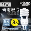 【UNIMAX 美克斯】23W 省電燈泡 E27 螺旋球泡 8入組(省電 節能)