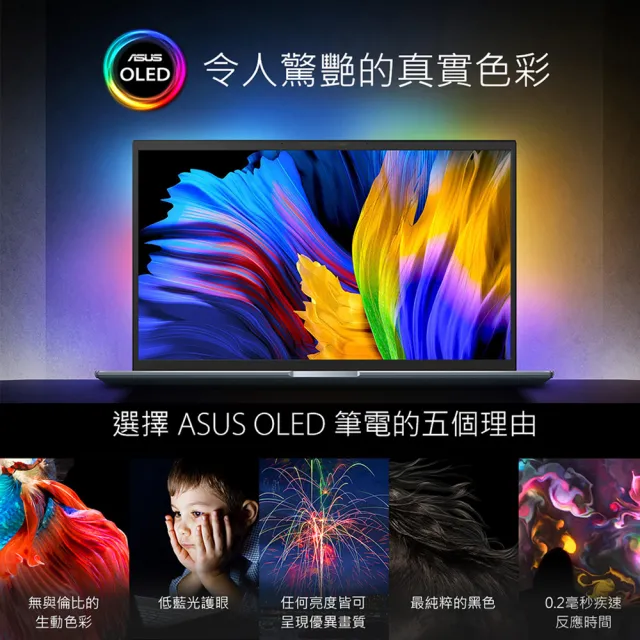 【ASUS】滑鼠/HUB集線器組★ 16吋i7 RTX3070Ti筆電(Vivobook Pro X N7601ZW/i7-12700H/32G/1TB/4K OLED)