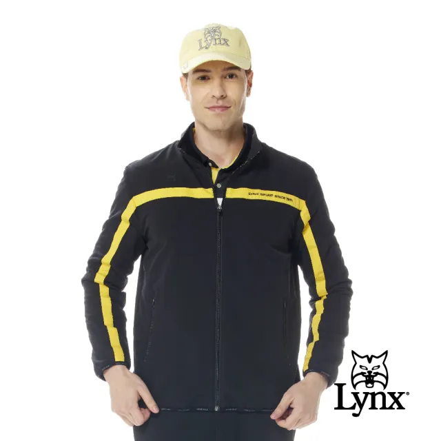 【Lynx Golf】首爾高桿風格！男款防風防潑水內刷毛保暖跳色配布剪裁設計長袖外套(二色)