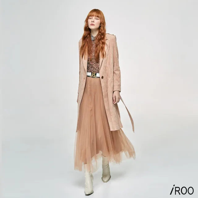 【iROO】人造麂皮風衣外套