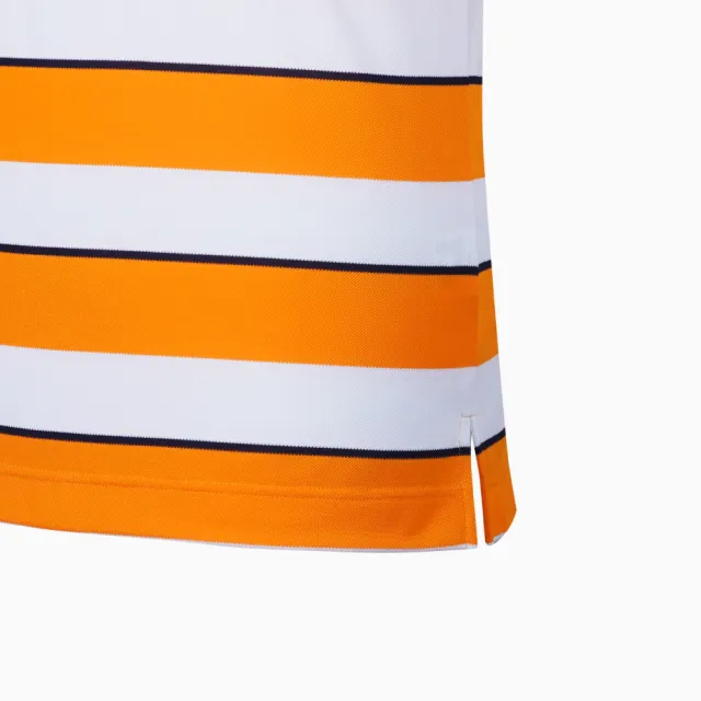 【PING】男款條紋短袖POLO衫-橘(吸濕排汗/抗UV/GOLF/高爾夫球衫/PA21193-25)