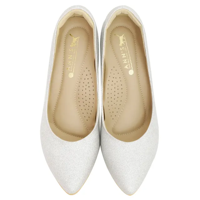 【Ann’S】輕甜姿色-細閃亮片電鍍細跟尖頭婚鞋-7.5cm-版型偏小(銀)