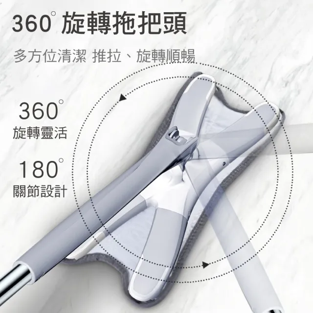 【新錸家居】2桿4布-X型免沾手☆加大平板拖把 360°旋轉仿手擰乾(送刮刀毛刷 蝴蝶旋轉拖把免手洗乾溼兩用)