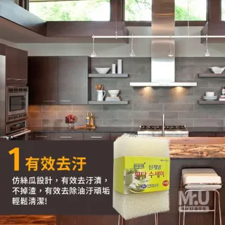 【Mr.U 優先生】韓國菜瓜布 2入6組(去污 細緻餐具 鍋具 不沾鍋 瓷器專用 科技海綿)