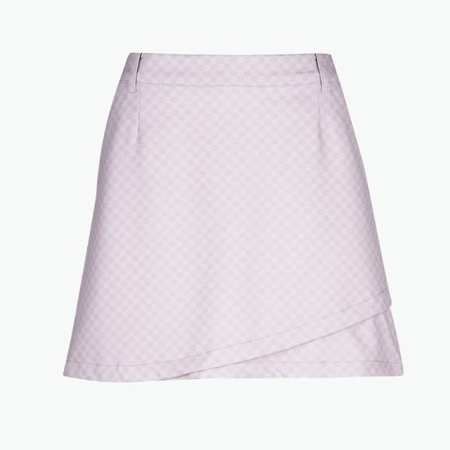 【PING】女款字母小方格短裙-卡其(防風透氣/防潑水/高彈性/GOLF/高爾夫球裙/RD21213-75)