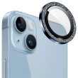 【Ayss】iPhone 14 6.1吋 金屬邊框包覆式鏡頭保護貼(細砂閃鑽/9H硬度/AR光學/抗指紋-2入-午夜色)