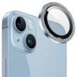 【Ayss】iPhone 14 Plus 6.7吋 金屬邊框包覆式鏡頭保護貼(細砂閃鑽/9H硬度/AR光學/抗指紋-2入-藍色)