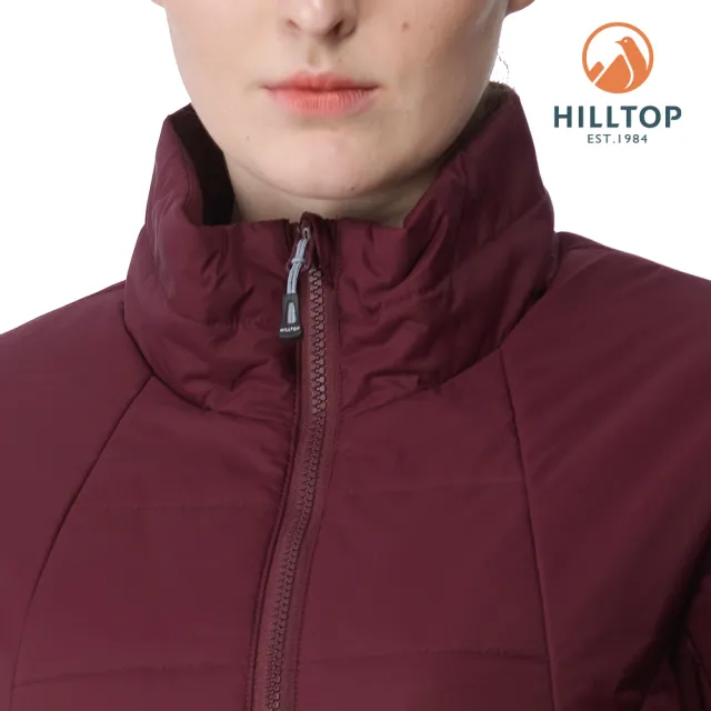 【Hilltop 山頂鳥】科技棉短大衣（可銜接GORE-TEX外件） 女款 暗紅｜PH22XFY8ECH0