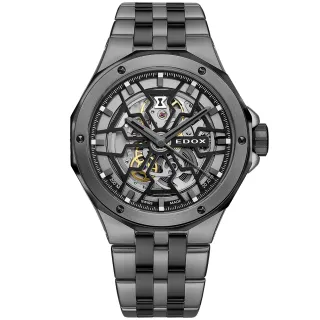 【EDOX 伊度】Delfin Mecano 魔幻巡洋 鏤空200米機械錶/43mm 聖誕節 禮物(E85303.357GNM.NGN)