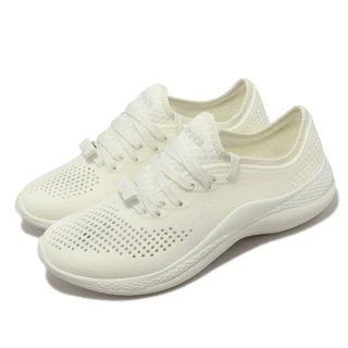 【Crocs】休閒鞋 Literide 360 Pacer W 女鞋 米白色 鞋帶款 支撐 舒適 基本款(2067051CV)