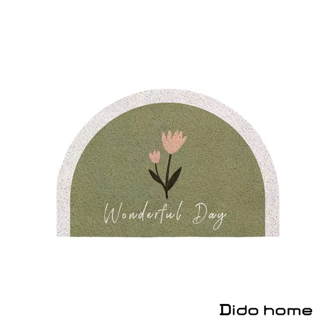 【Dido home】植物系列 半圓玄關防滑絲圈刮泥地墊(HM221)