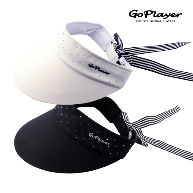 【GoPlayer】女高爾夫中空遮陽帽-黑.白(中空帽 空心帽 遮陽帽 防曬帽)