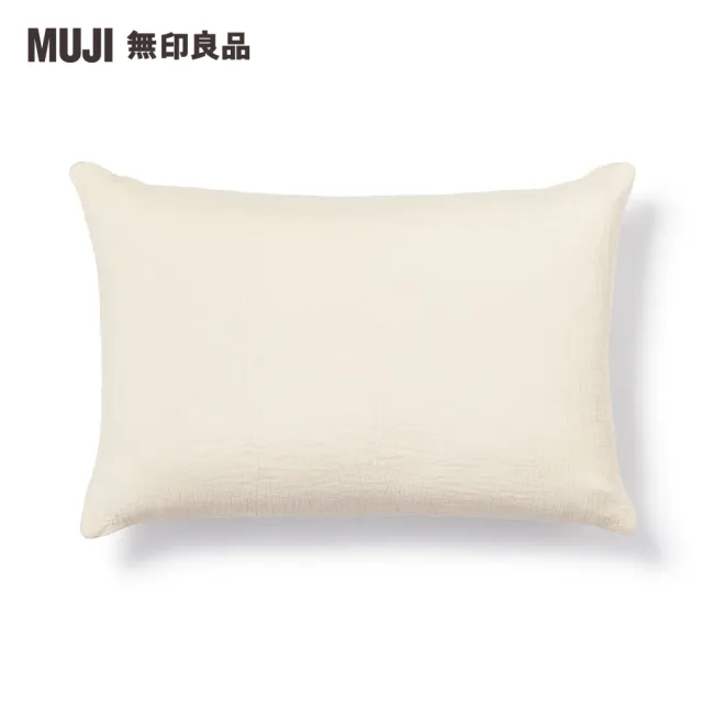 【MUJI 無印良品】萊賽爾混二重紗織枕套/50/淺米