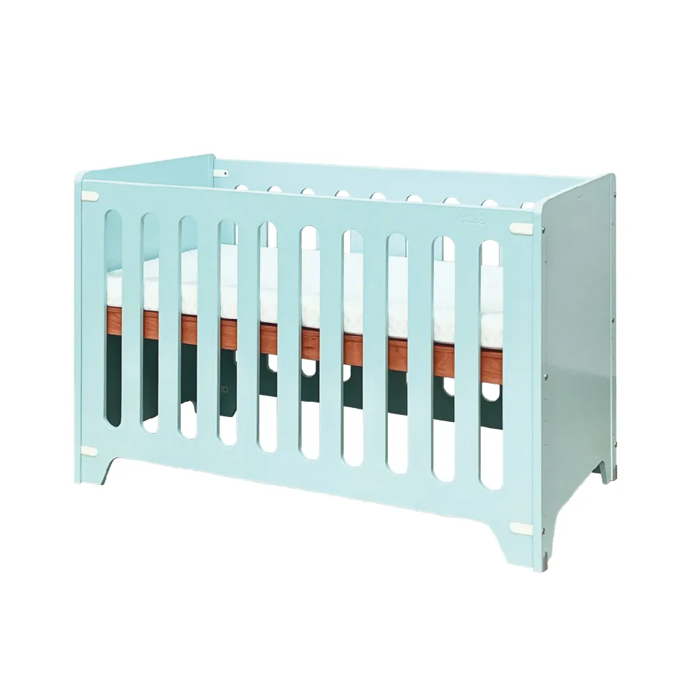 【BENDi】多功能原木60*120cm經典頂級款ONE碧綠藍中嬰兒床(床板6段可調/可併大床/書桌/遊戲床)