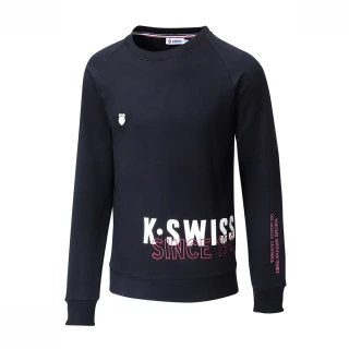 【K-SWISS】圓領長袖上衣 Modern Sweatshirt-女-黑(197269-008)