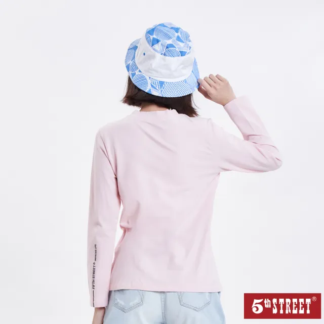 【5th STREET】女修身彩色反光薄長袖T恤-淺粉紅