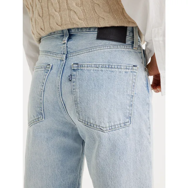 【LEVIS】LMC MOJ頂級日本布 女款 復古高腰廓型牛仔長褲/精工磨損刷破工藝 熱賣單品 75645-0032