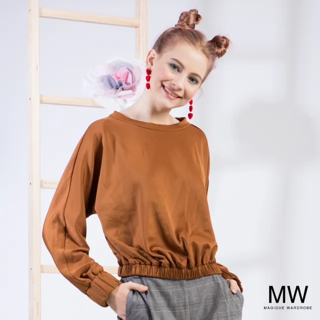 【MAGIQUE WARDROBE】連袖皺褶袖口上衣(2色)