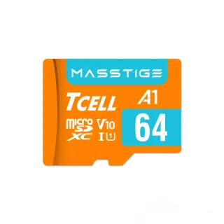 【TCELL 冠元】2入組-MASSTIGE A1 microSDXC UHS-I U1 V10 100MB 64GB 記憶卡