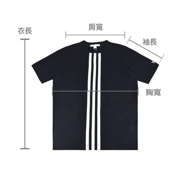 【Y-3 山本耀司】Y-3 20週年紀念款白字LOGO條紋設計純棉短袖T恤(平輸品/男款/黑)